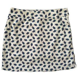 IZOD Golf Women's Skort Golf Shoes Print White Blue Pockets Side Zip Size 4